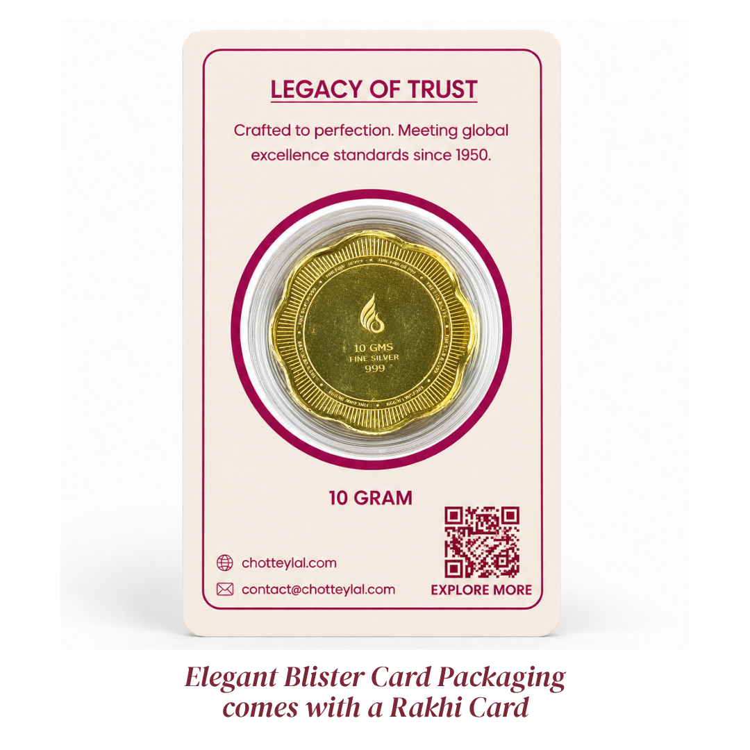 Premium 10 gm 999 Pure Silver Banyan Tree Rose Coin Gift Pack