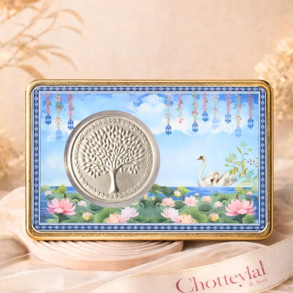 2 g Silver Coin Lotus Swan Card – Symbol of Purity & Prosperity