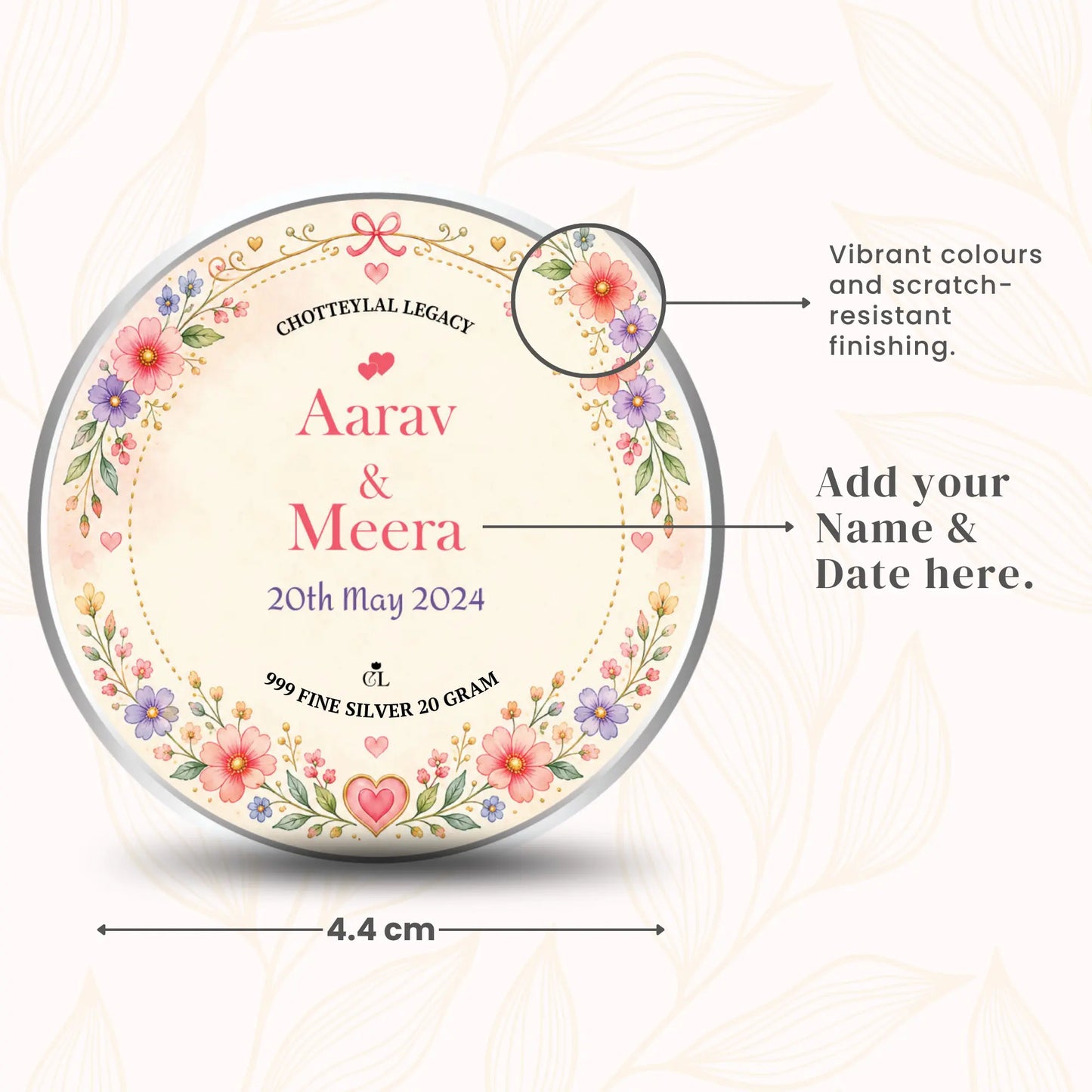 Custom Silver Coin for Anniversary/Wedding — Add Image,Names & Dates