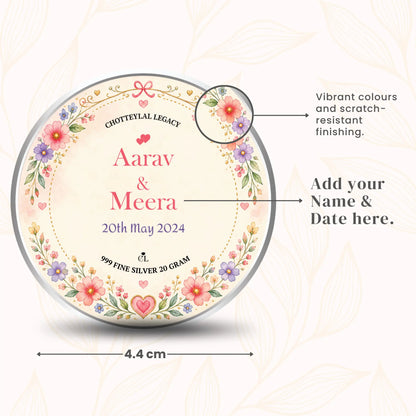 Custom Silver Coin for Anniversary/Wedding — Add Image,Names & Dates