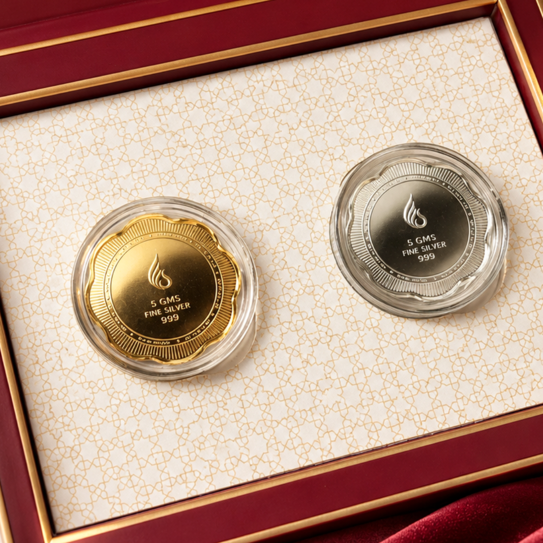 999 Pure Silver Flower Banyan Tree Coin Set 2 (5g each)
