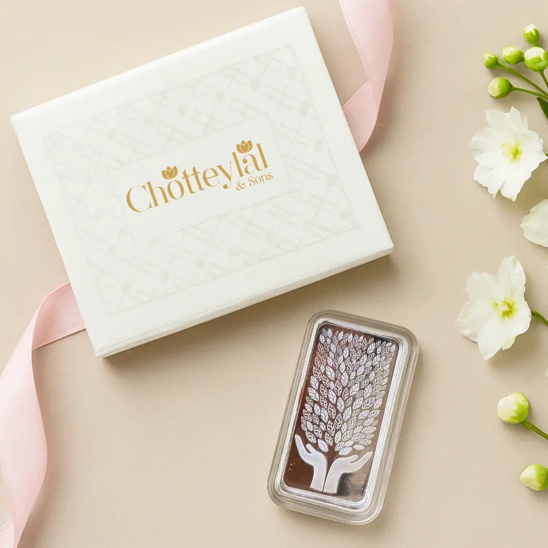 Leaf In Hand, Silver, Bar Shape, Single (Multiple Weights), 999 Purity Silver Coin - Ready To Ship