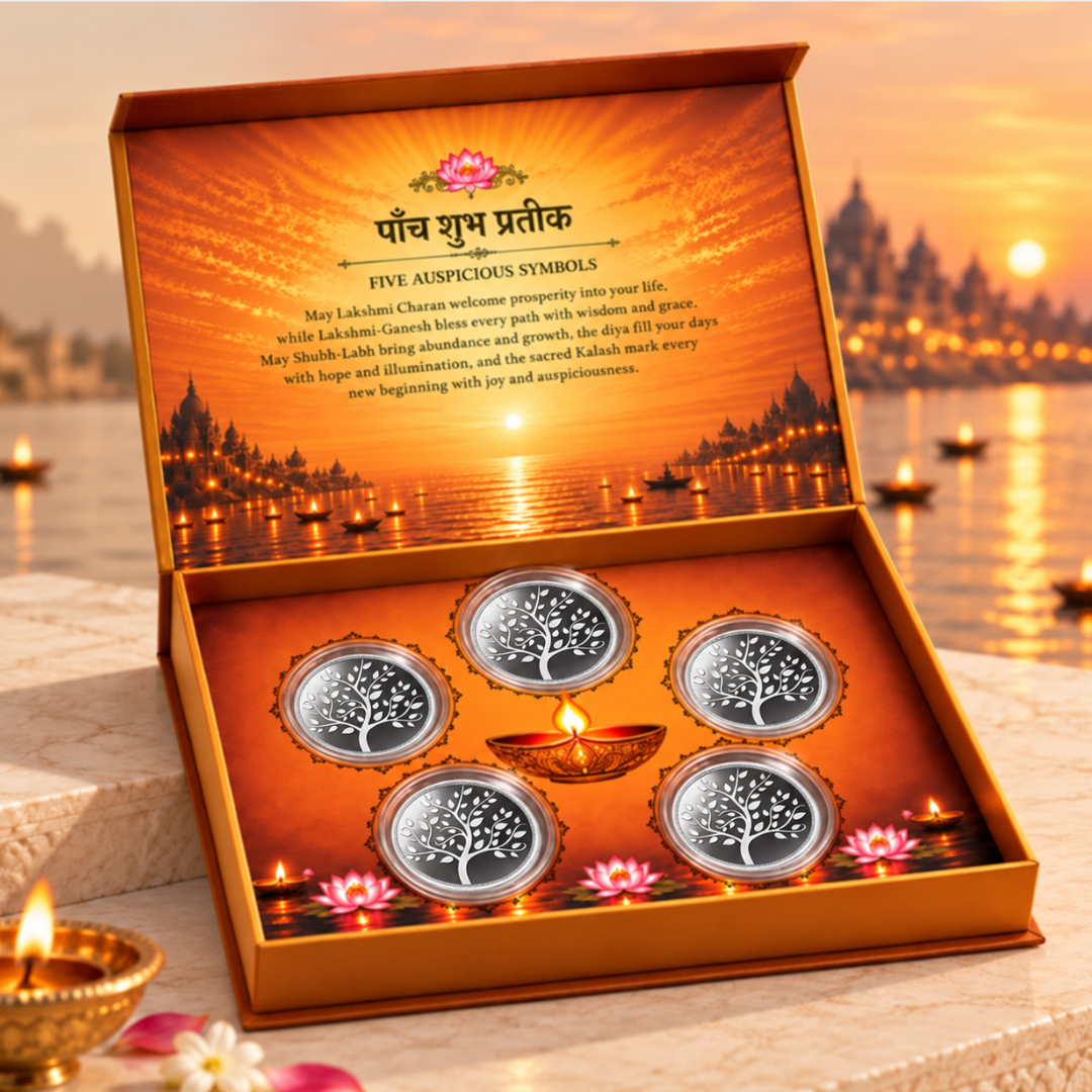 Kashi Sandhya Deepotsav Theme Diwali 5g Silver Coin Gift Box