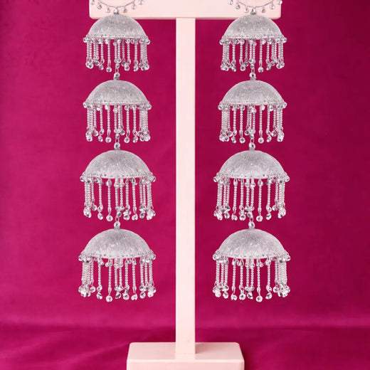 Royal Silver Triple Dome Ghungroo Motifs Bridal Kaleera