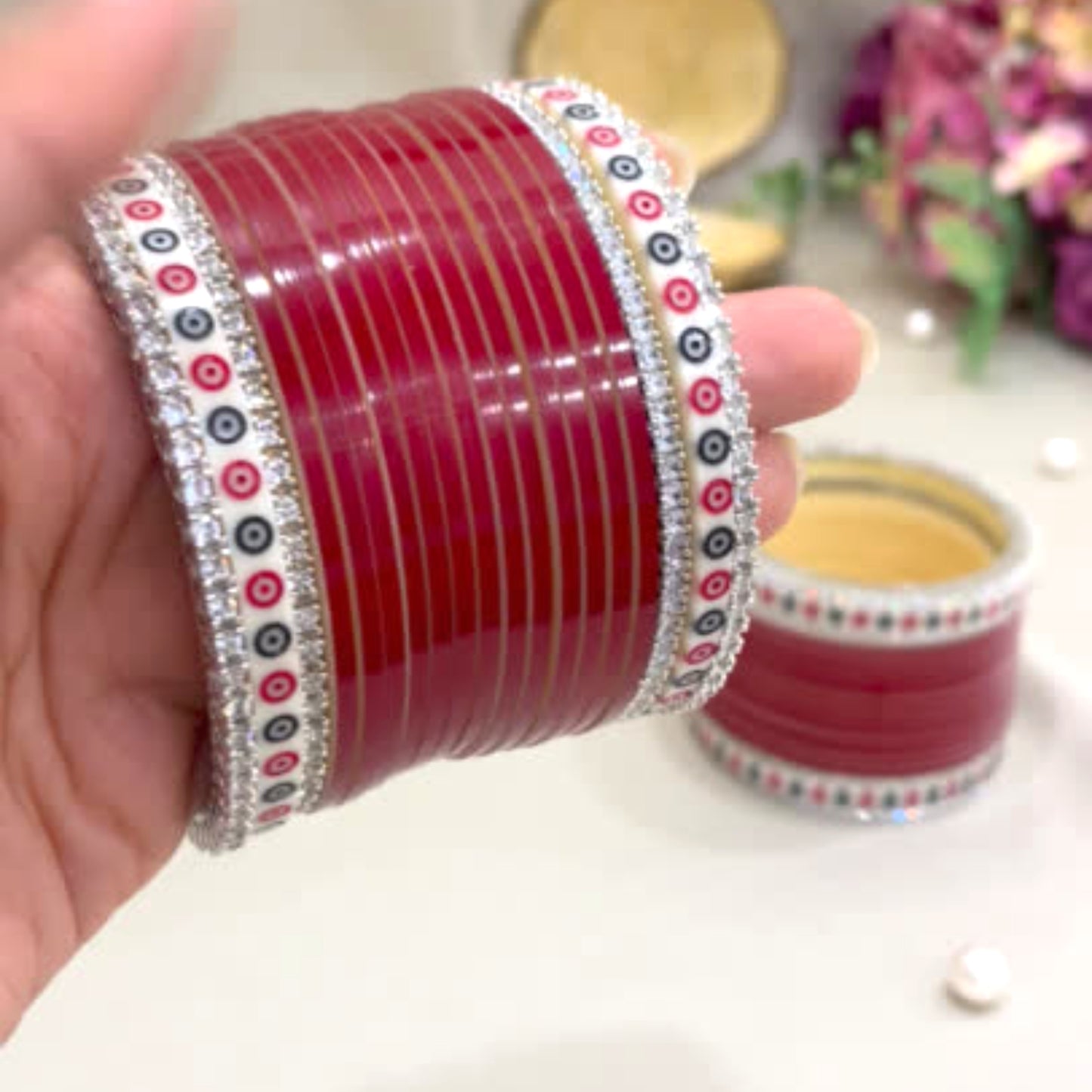 Pure Pearl Magnificent Diamond Dark Red Chooda