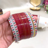 Pure Pearl Glisten Diamond Dark Red Chooda