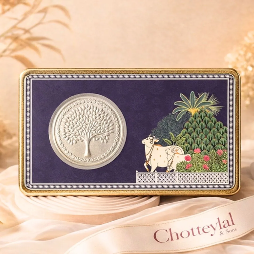 1 g Silver Coin Kamdhenu Divine Card - For Auspicious Gifting