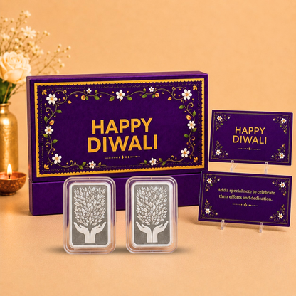 Signature Happy Diwali 5g+5g Lotus Coin Set - Add Logo/Message