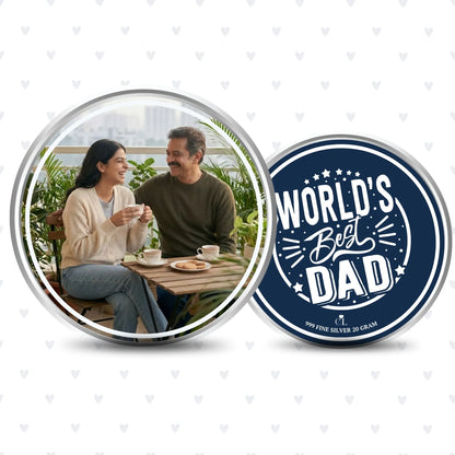 Chotteylal Legacy Customised World's Best Dad 20g Silver Coin