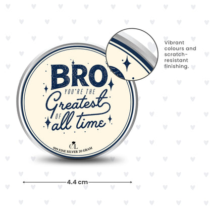 Greatest Bro Personalised Raksha Bandhan Photo Silver Coin Gift