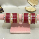 Pure Pearl Graceful Kundan Maroon Chooda