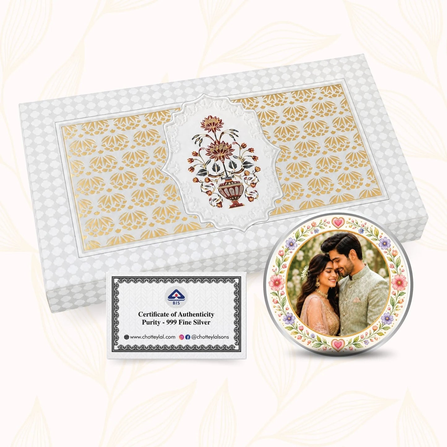 Chotteylal & Sons Customised Couple Silver Coin