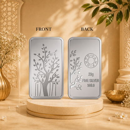 MMTC Banyan Tree 20 gm Silver Bar Shape