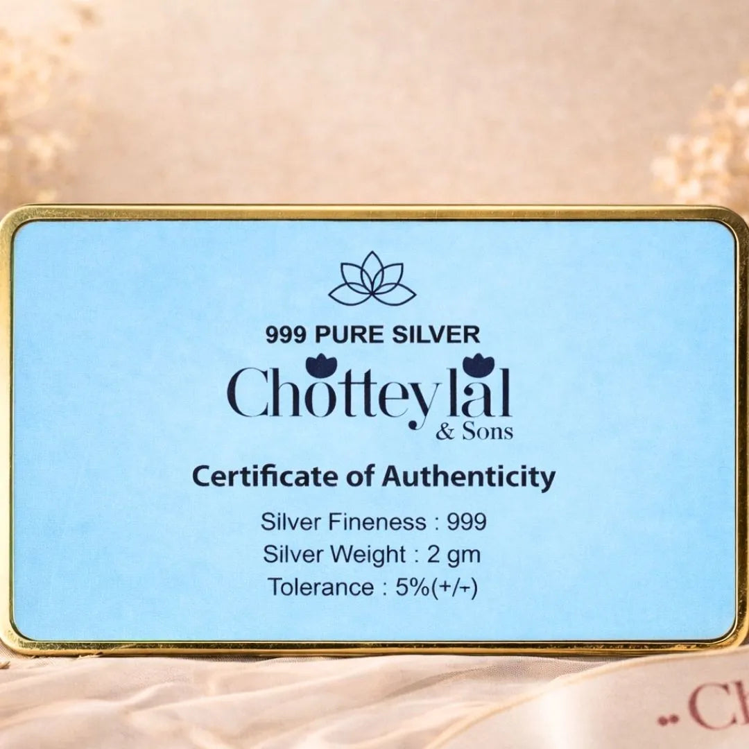 2 g Silver Coin Lotus Swan Card – 999 Pure Silver Symbol of Purity & Prosperity