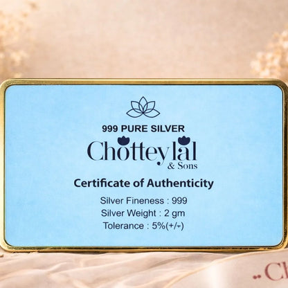2 g Silver Coin Lotus Swan Card – 999 Pure Silver Symbol of Purity & Prosperity