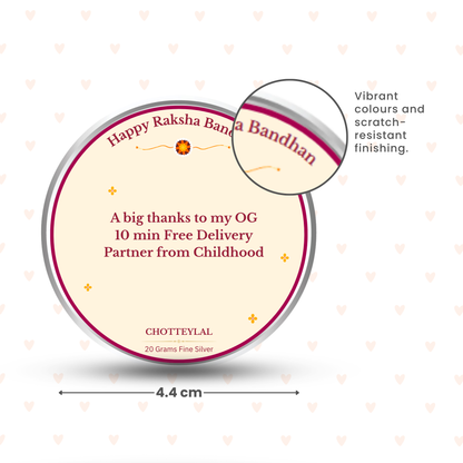 My Delivery Partner Before Delivery Apps – Personalised Photo Silver Coin Raksha Bandhan Gift
