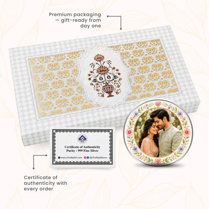 Custom Silver Coin for Anniversary/Wedding — Add Image,Names & Dates