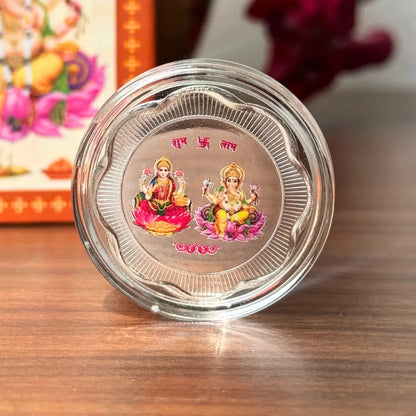 Laxmi Ganesh ji, Silver, Folder Box, 5gm, 999 Purity Silver Coins