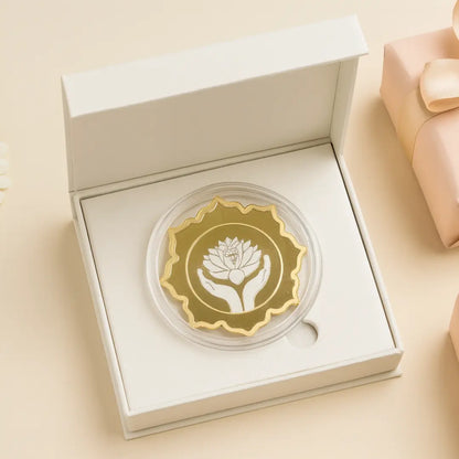 Lotus In Hand, Floral Shape, Single (50 Gram), 999 Purity Silver Coin - Ready To Ship