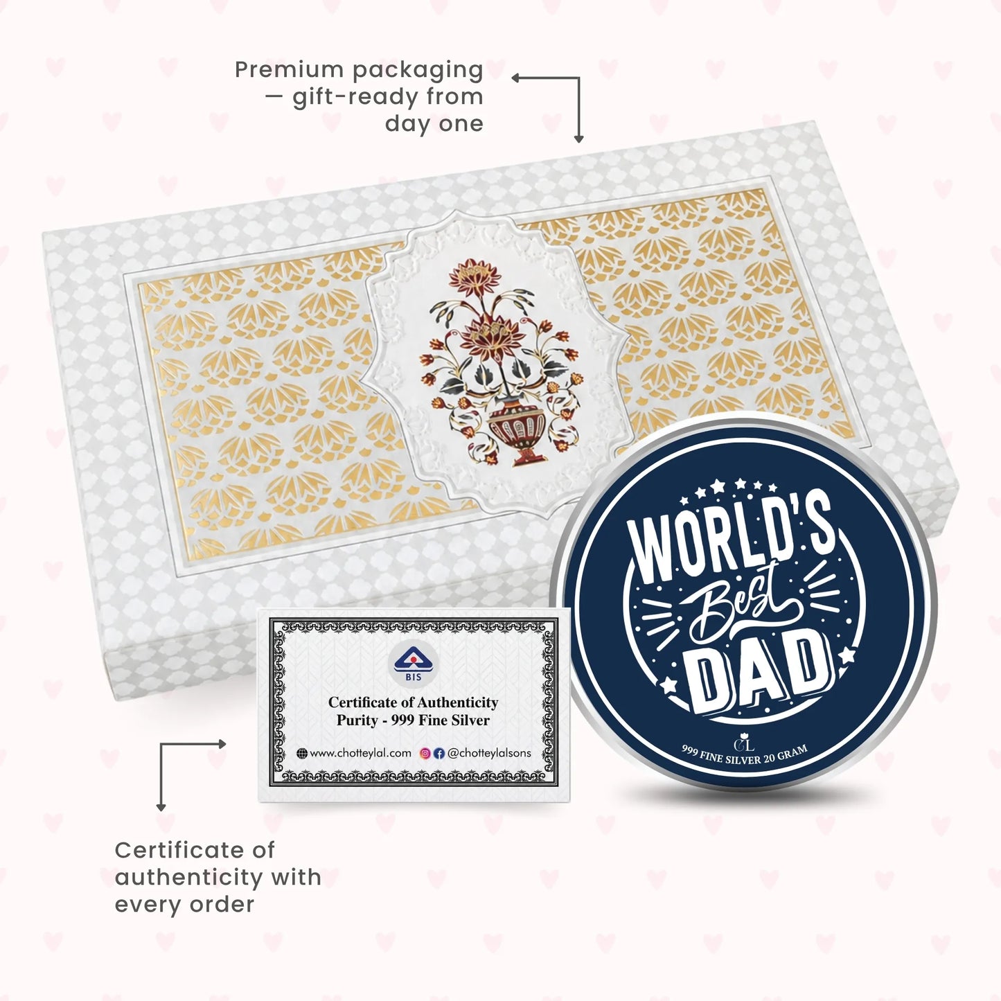 Chotteylal Legacy Customised World's Best Dad 20g Silver Coin