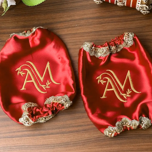 Classic Antique Customisation Red Chooda Cover – Logo Only | Chotteylal and Sons