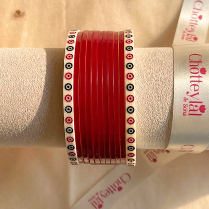 Pure Pearl Classic Heritage Diamond Maroon Chooda Set of 11