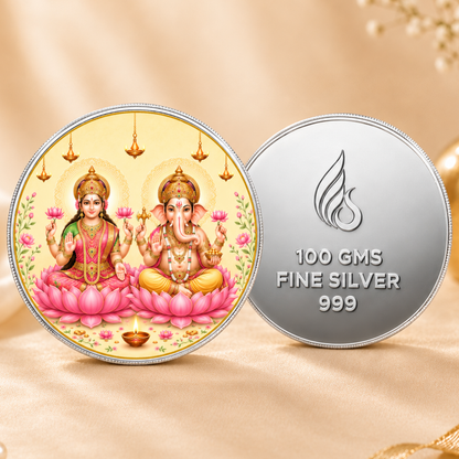 Prosperity & Abundance - 100g Laxmi Ganeshji Silver Coin