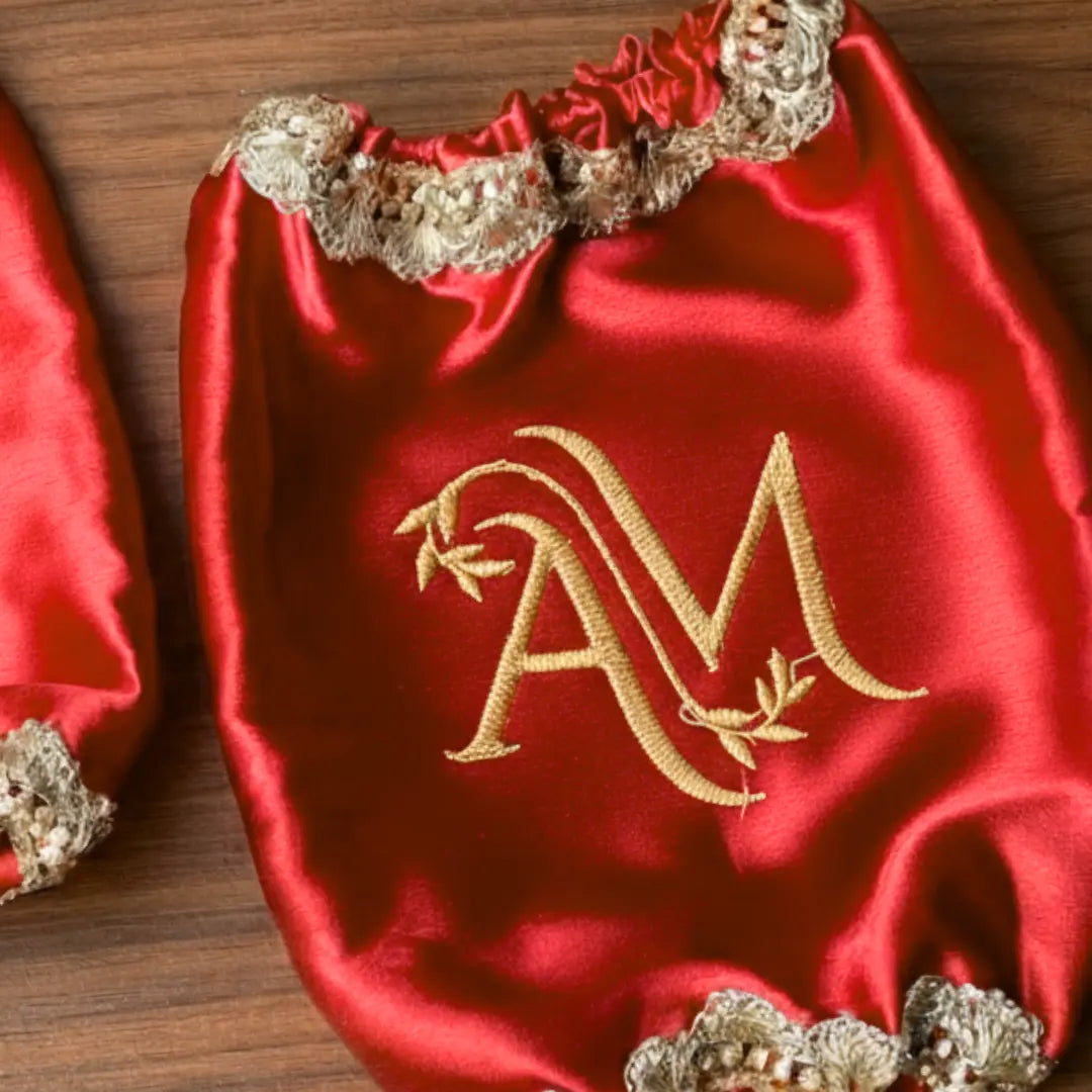 Classic Antique Customisation Red Chooda Cover – Logo Only | Chotteylal and Sons