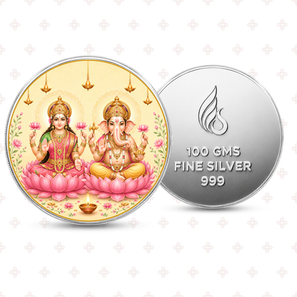 Prosperity & Abundance - 100g Laxmi Ganeshji Silver Coin