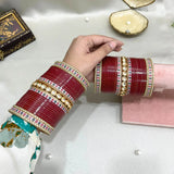 Pure Pearl Graceful Kundan Maroon Chooda