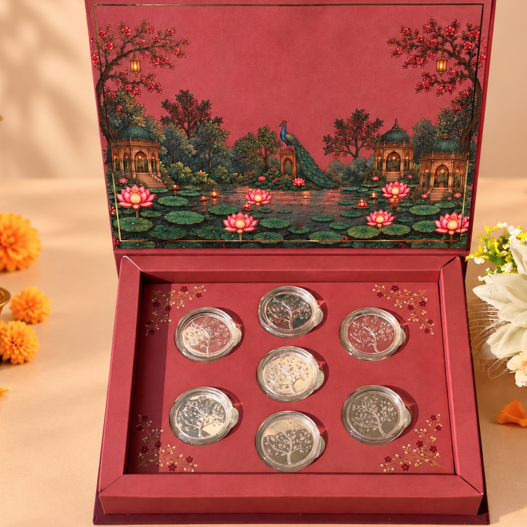 Gulabi Bagh Shagun 7g Silver Coin Box