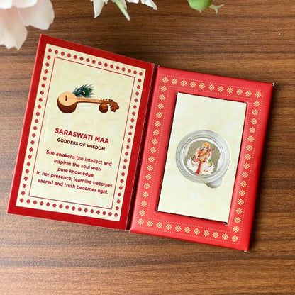 Saraswati Ji, Silver, Round Shape, 1 GM, 999 Purity Silver Coin