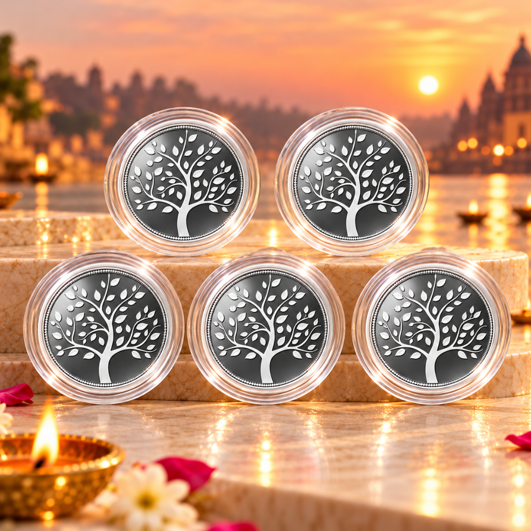 Kashi Sandhya Deepotsav Theme Diwali 5g Silver Coin Gift Box