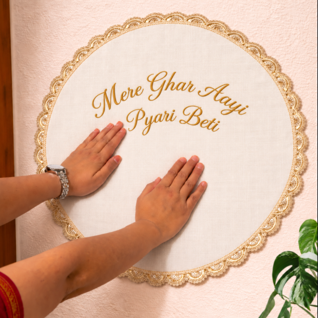 Wedding Ritual Hand Thaapa with Custom Two-Line Text