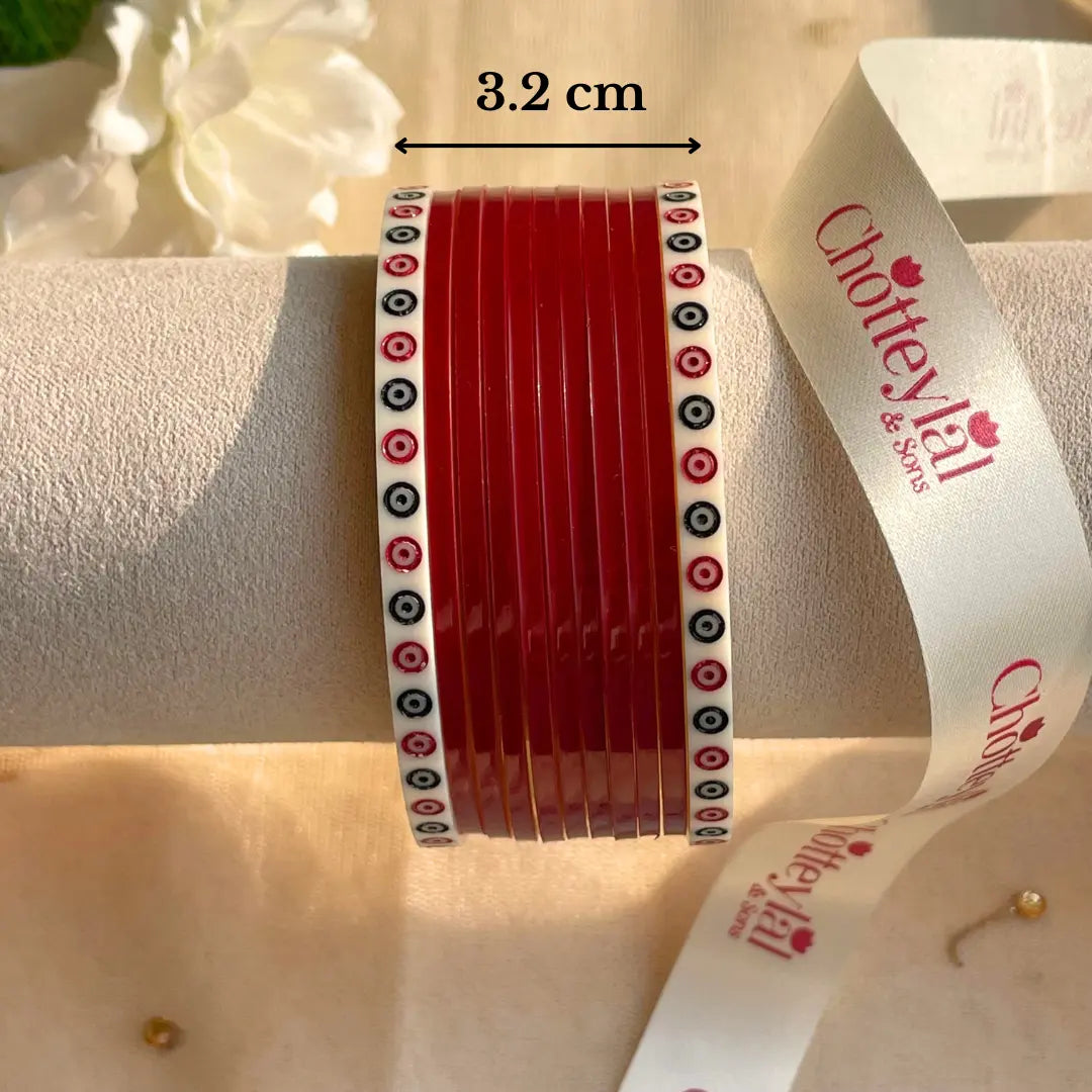 Pure Pearl Classic Heritage Diamond Maroon Chooda Set of 11