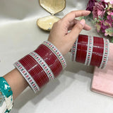 Pure Pearl Charming Diamond Maroon Chooda