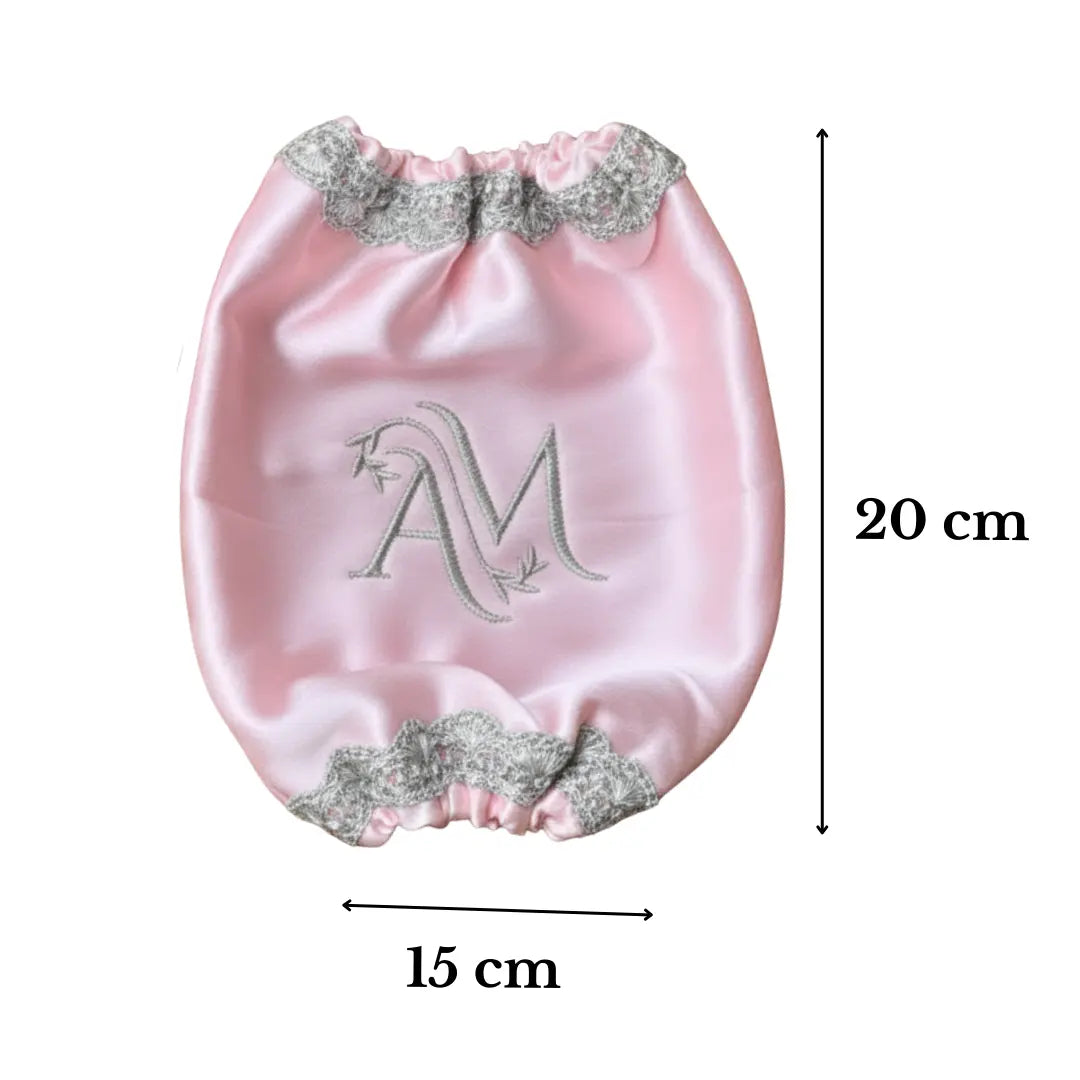 Classic Antique Customisation Baby Pink Bridal Chooda Cover – Logo Only | Chotteylal and Sons