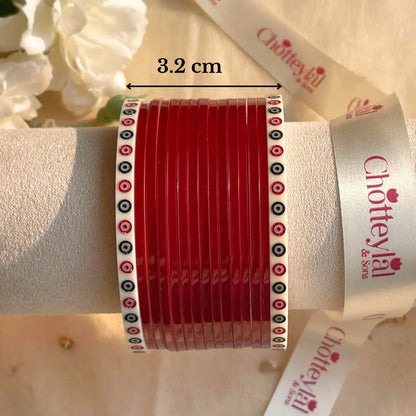 Pure Pearl Classic Heritage Diamond Maroon Chooda Set of 15