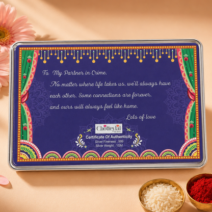 Chotteylal and Sons Raksha Bandhan Memory Box – Premium Rakhi Gift Hamper with Silver Coin