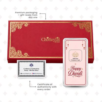 Premium 20g 999 Silver Bar | Diwali Gift for Clients & Employees