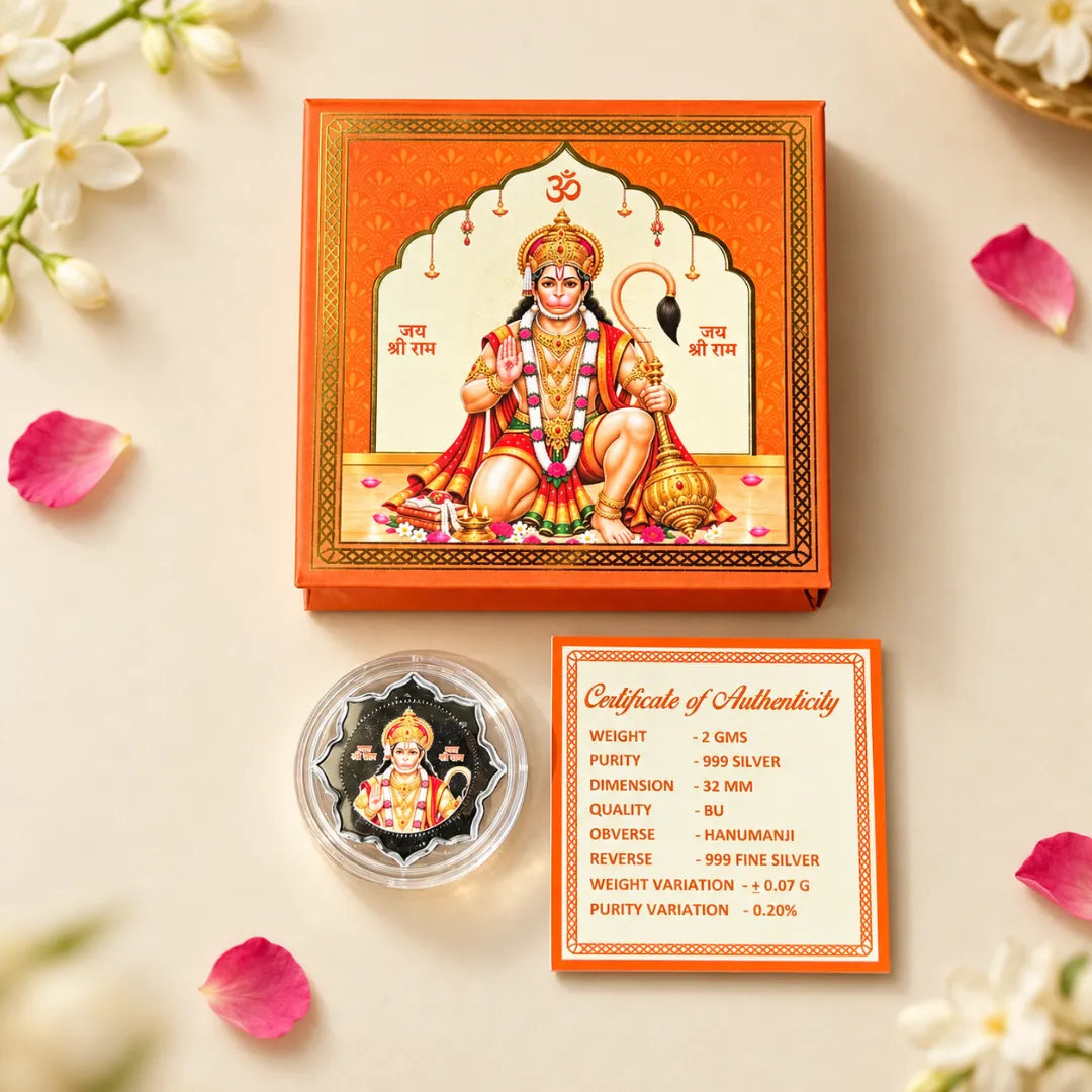 Divine Blessings Hanuman Ji 2g 999 Pure Silver Coin
