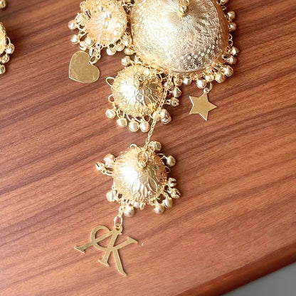 Golden Parineeti Chopra Inspired Long Bridal Kaleera - Customizable With Unique Charms