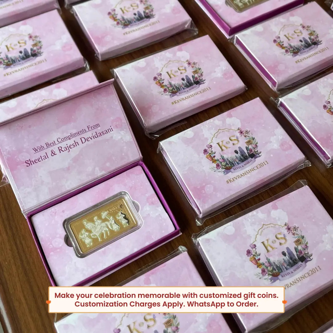 Baraati, Rose Gold Finish, Dollar Shape, Single (Multiple Weights), 999 Purity Silver Coin - Ready To Ship