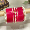 Deep Red Bridal Chura With Pearl Bangles