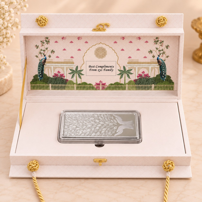 Leaf in Hand 500g Premium Banyan Tree Silver Bar with Elegant Gift Box