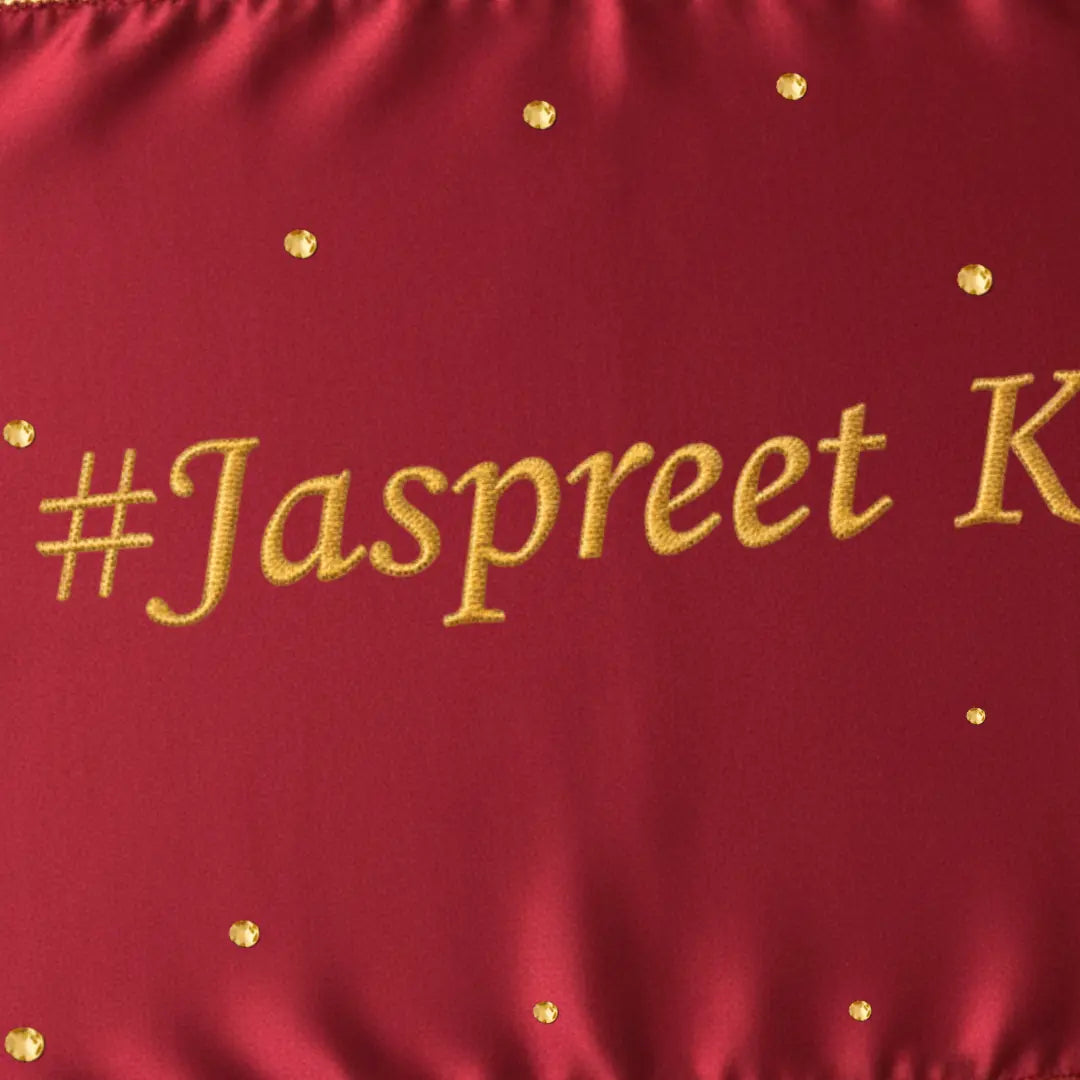 Red Mehndi Mat Customizable With 1 Line Text