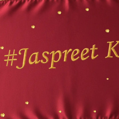 Red Mehndi Mat Customizable With 1 Line Text