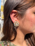 Silver Splendor Polki Earrings