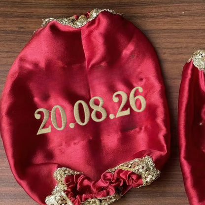 Classic Antique Customisation Maroon Bridal Chooda Cover – Date Only | Chotteylal and Sons