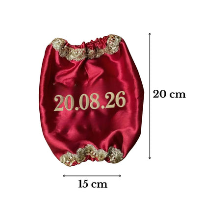 Classic Antique Customisation Maroon Bridal Chooda Cover – Date Only | Chotteylal and Sons